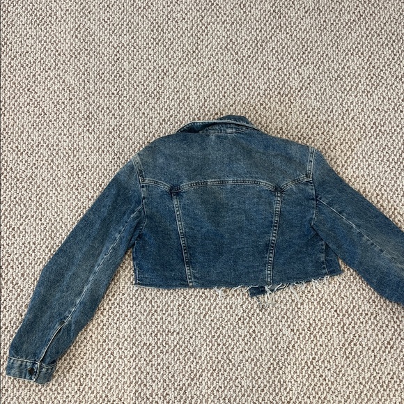 We The Free Distressed Blue Denim Jacket - Picture 5 of 6